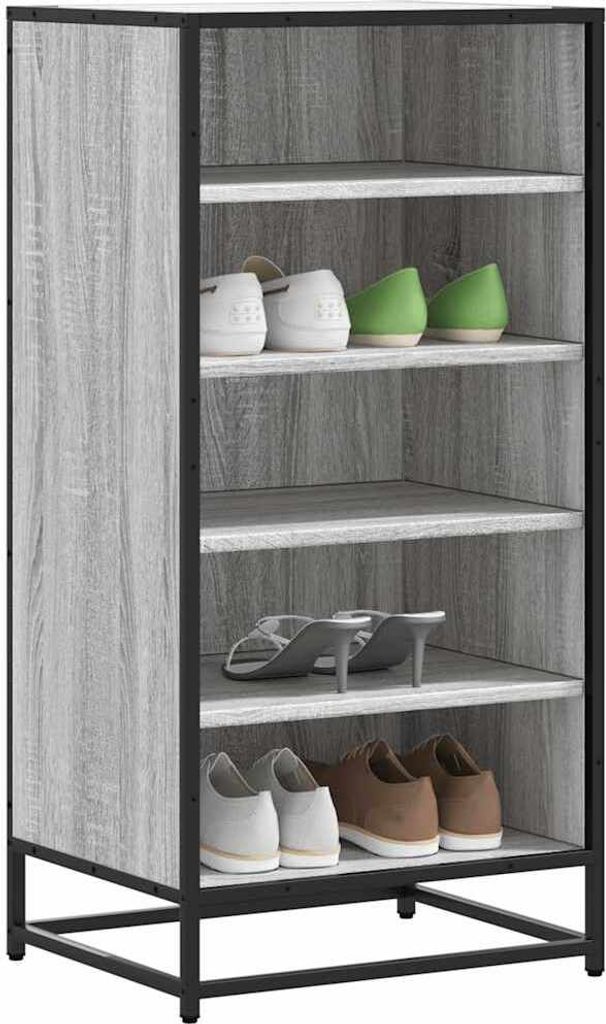 "2026 MODERNE"Schuhregal - elegantes Design - Schuhablage/Schuhkommode Grau Sonoma 48x38x97,5cm Holzwerkstoff Promotion904005 - Schuhregale