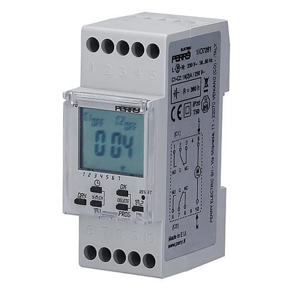 Programmateur hebdomadaire numérique 3500W pour tableau électrique IP20 - 5