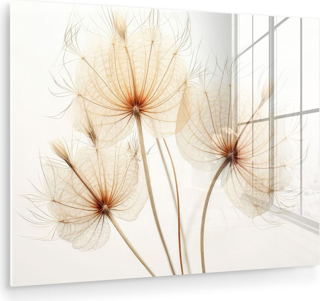 MuchoWow Glasbilder - Bilder auf Wandbild - Foto auf Glas Sonnenlicht - Löwenzahn - Natur - Botanisch 40x30 cm Wanddekoration aus Glas - Acrylglas...