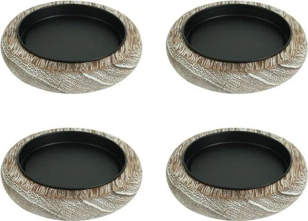 Porte-bougie en bois naturel marron foncé de forme circulaire artisanale