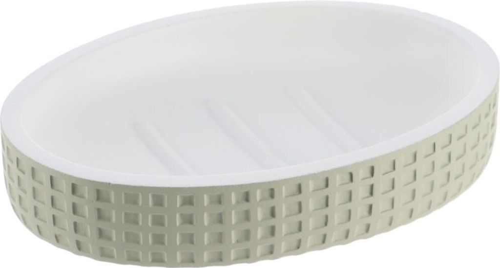 Tendance Seifenschale grün Polyresin 12,3x8,5x2,3 cm Badezimmer Dekoration