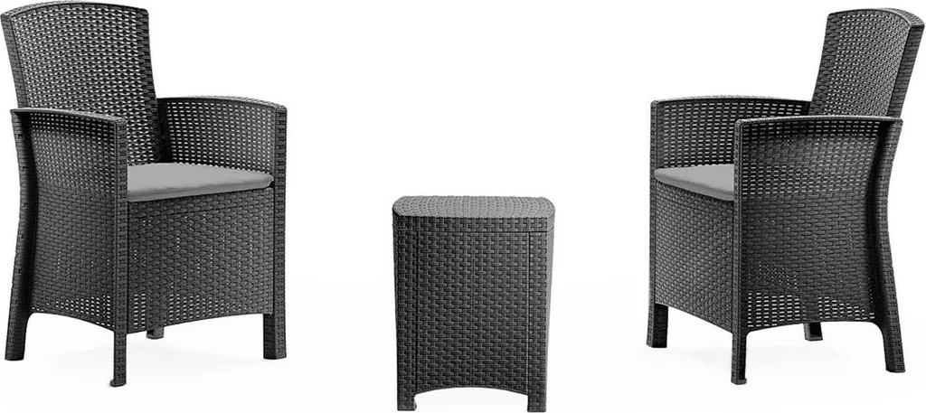 Arredo Esterno BICA Lido Terrace Antracite: Set 2 Sedute con Cuscini