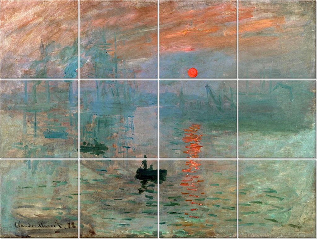 Legendarte - Multipanel Bilder Impression, Sonnenaufgang - Claude Monet cm. 150x200 (12 Stück)