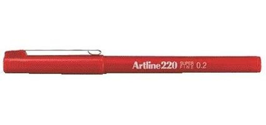 Artline – cienkopis 220 okrągły, supercienki, czerwony | 12 Zdjęcie produktu 