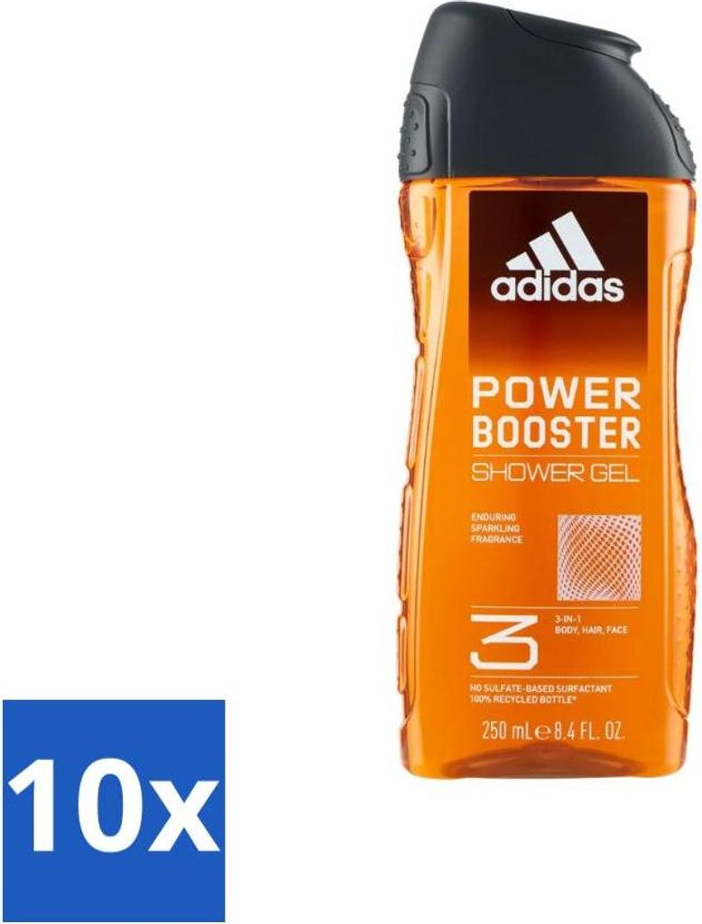 Adidas Duschgel Power Booster 250 ml - Vorteilspack - 10 Stücke