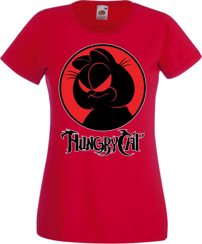 Damen T-Shirt Manga Anime Thundercats Garfield Garfield, Lady XL / Rot