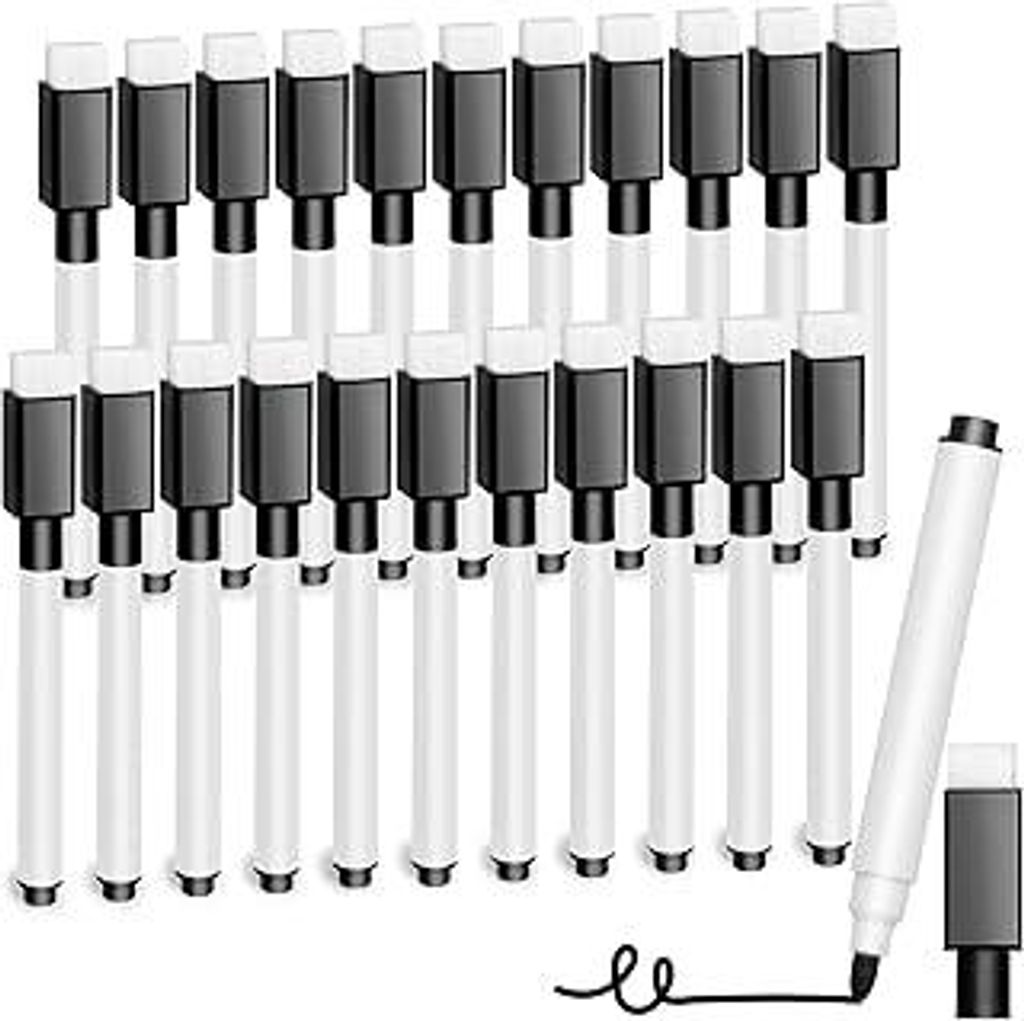 DTYDECLE 22 Stück Schwarze Whiteboard Stifte, Trockenlösch Abwischbare Marker Dry Wipe Markers mit Feiner Spitze für Büro Schule Zuhause