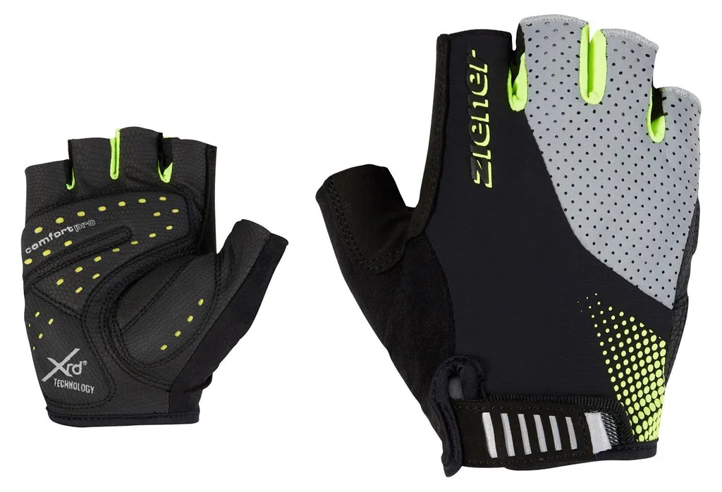 Gants de vélo Ziener CUDJO-Z homme noir et jaune vif taille 9 confort