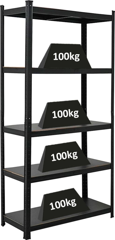 All Black Series Schwerlastregal Ragnar | HxBxT 180x90x40cm Produktbild 