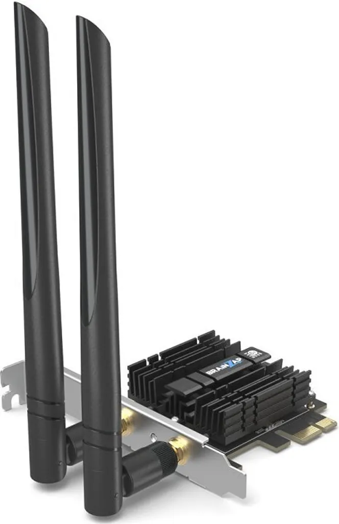 BRAINZAP Carte WiFi 6E Intel AX210 PCIe 5400 Mbps Tri-bande Bluetooth 5.2