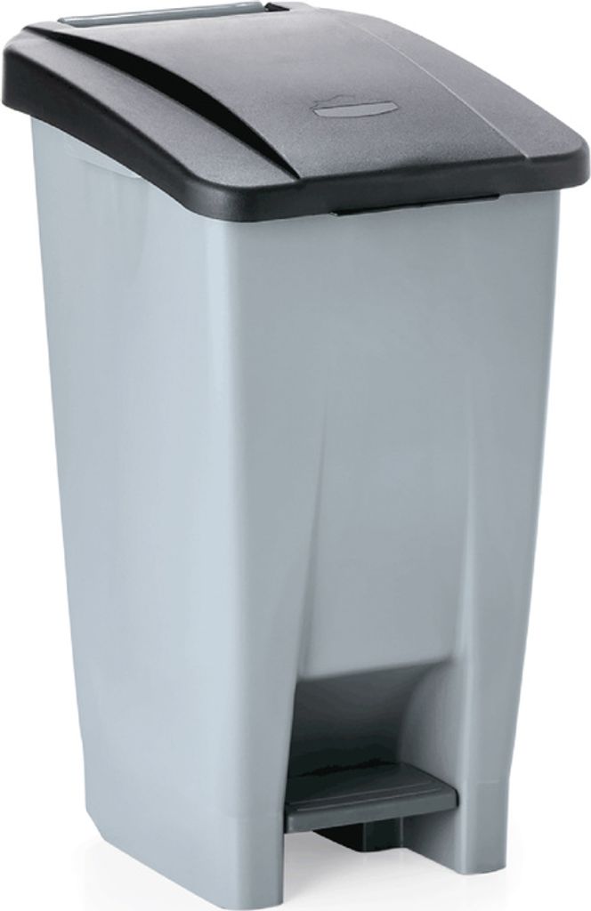 2x Tretabfallbehälter schwarz 60 L Mülleimer mit 2 Rollen, Polyethylen