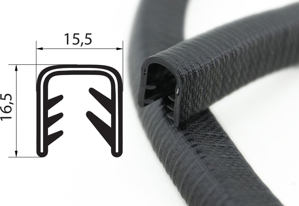 KS8-12S Kantenschutzprofil schwarz Klemmbereich 8-12 mm / Produktbild 