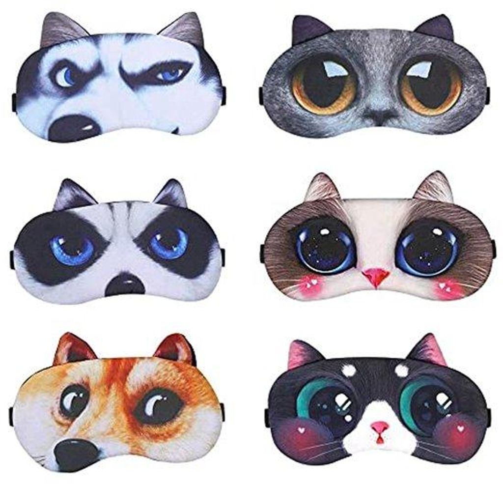Schlafmasken für Kinder, 6er-Pack, weich und sanfte Schlafsäcke, ideal für Reisen, Yoga und Nachtruhe.
