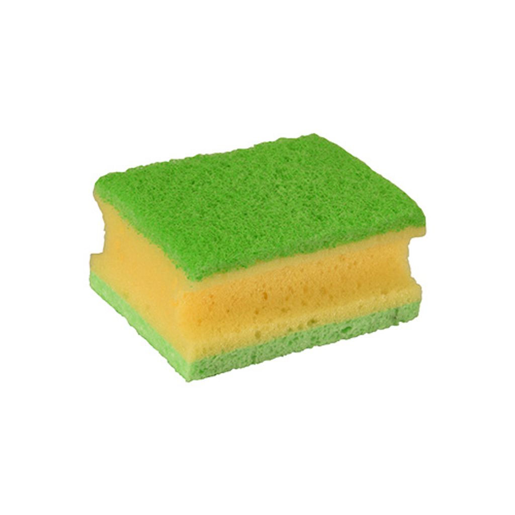 2 Topfreiniger, Schwamm 9,5 cm x 7 cm x 4,5 cm gelb/grün Produktbild 