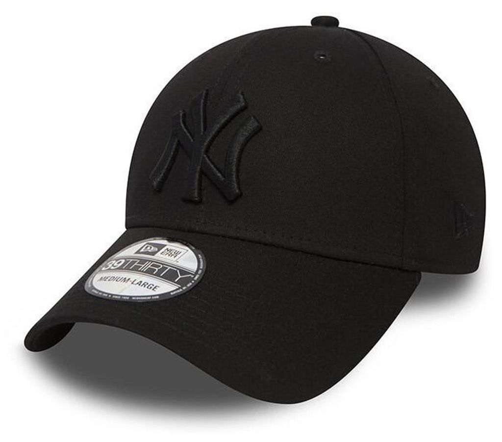 New Era Cap 3930 MLB League Basic NEYYAN SCHWARZ AUF SCHWARZ, Größe M/L
