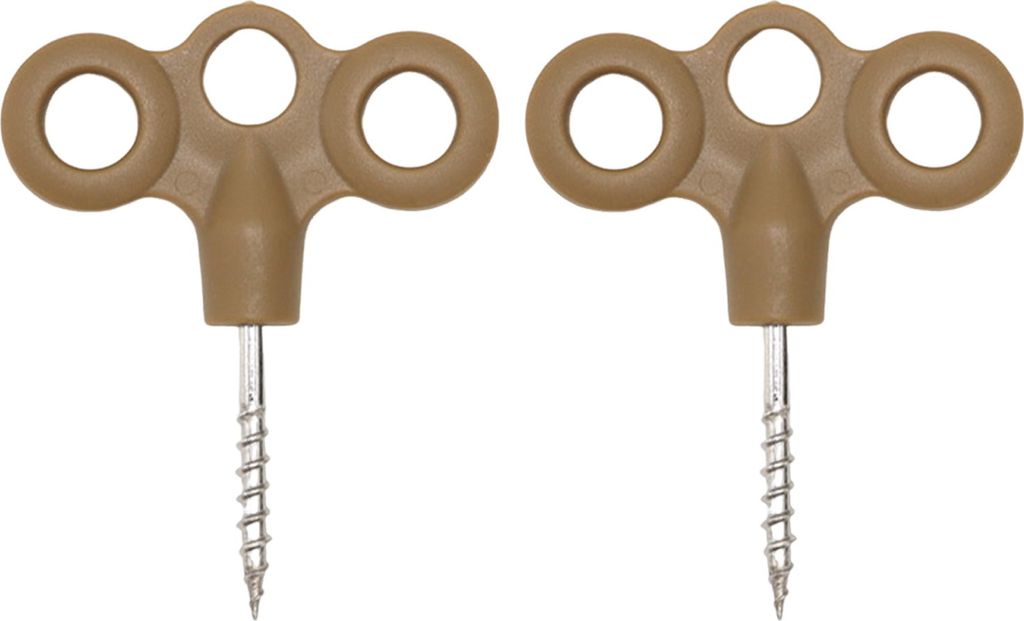 2 Stück Erdanker mit Drei-Ösen-Gewinde, robuster Edelstahl, für Camping, Wandern, Trampolin, Zelte, winddichte Seilbefestigung, Schnalle, Erdnä...