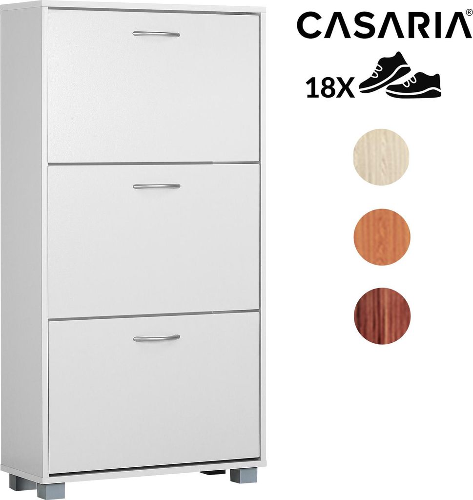 Meuble à chaussures 3 abattants 115x60x24cm Armoire de Image du produit 