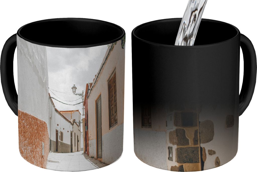 MuchoWow Zauber Tasse Zaubertasse Magic Sommer - Haus - Orange 350 ml Farbwechsel Becher Geschenk Geschenkidee - Magic-Tasse - Fototasse - Kerami...