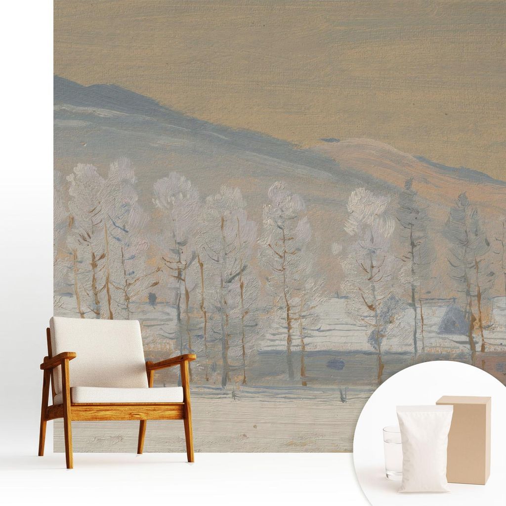 Fototapete - 250x250 cm - Tapete - Wandtapete - Wandbilder - Dekofolie - Tapete Folie - Wand - Dekoration - Wohnzimmer - Winterlandschaft