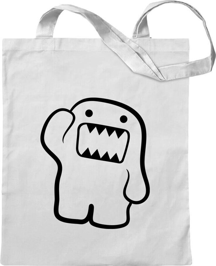 Kiwistar - Baumwolltasche - weiss - Domo - Tragetasche Stoffbeutel Umhängetasche langer Henkel