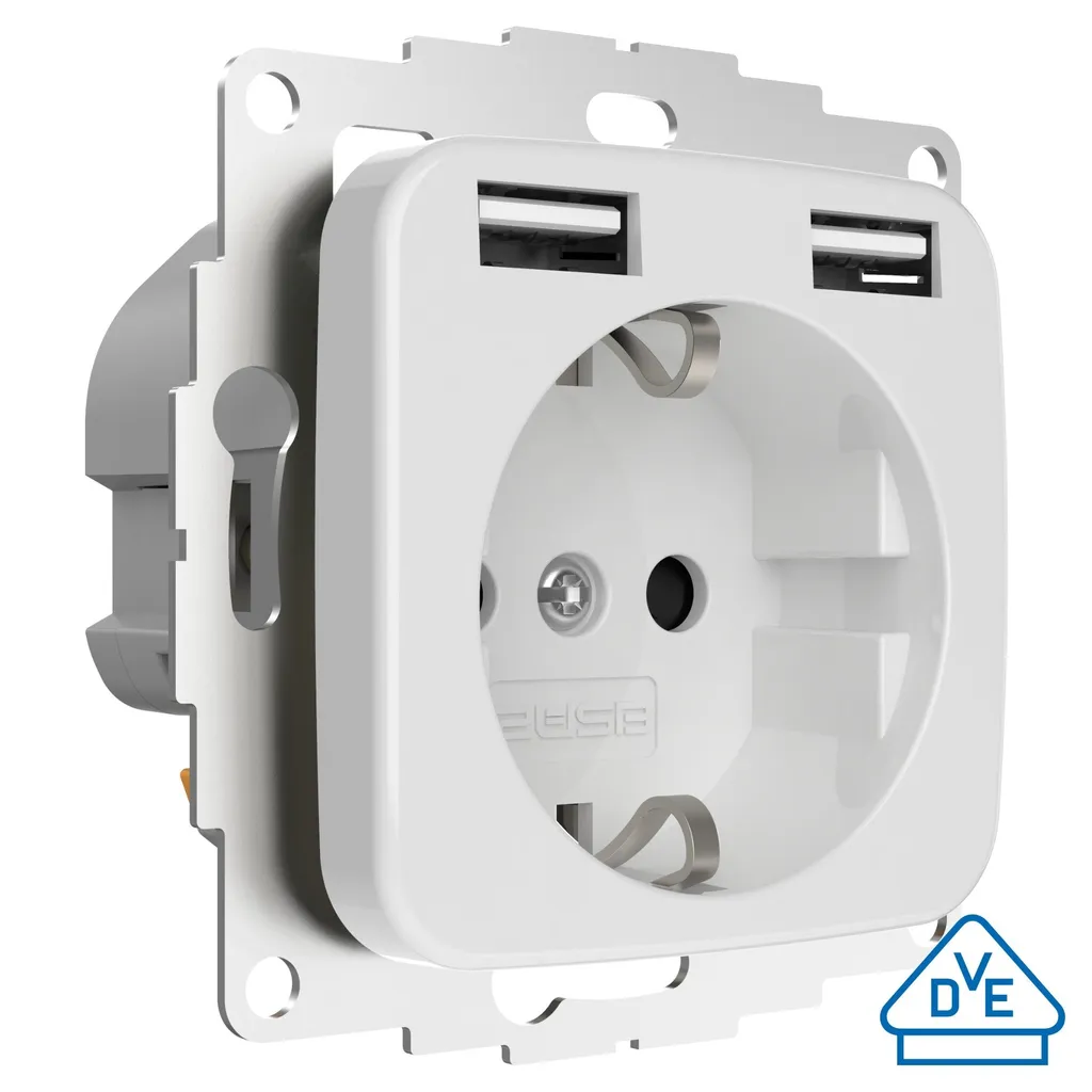 Prise USB encastrée blanche Reflex Si Busch Jaeger double port - 2