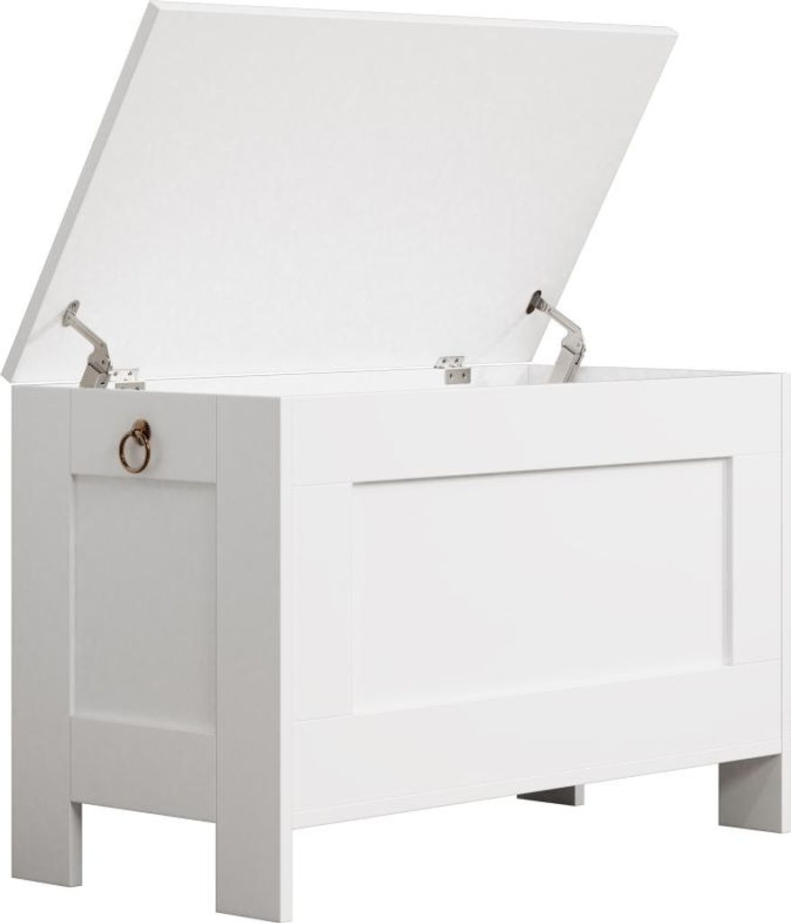 VDD - Aufbewahrungstruhe Holz - Spielzeugtruhe - Deckentruhe - weiß