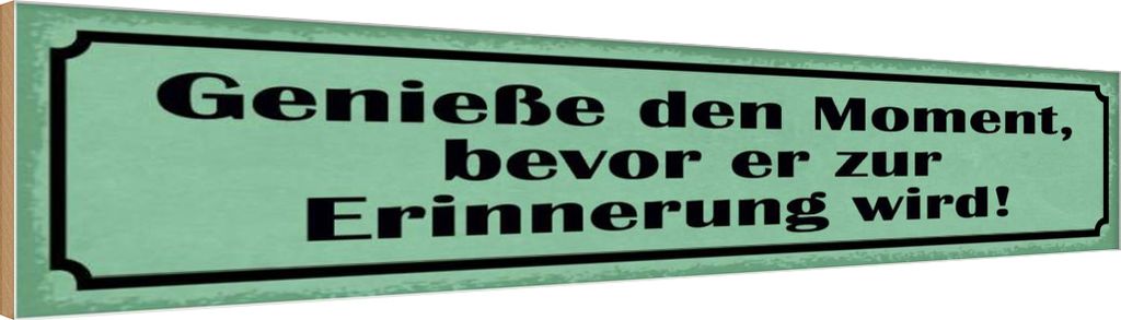 vianmo Holzschild 10x46 cm genieße Moment bevor Erinnerung Spruch Zitat