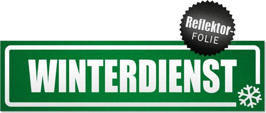 Winterdienst Schneeflocke invertiert Magnetschild Schild magnetisch