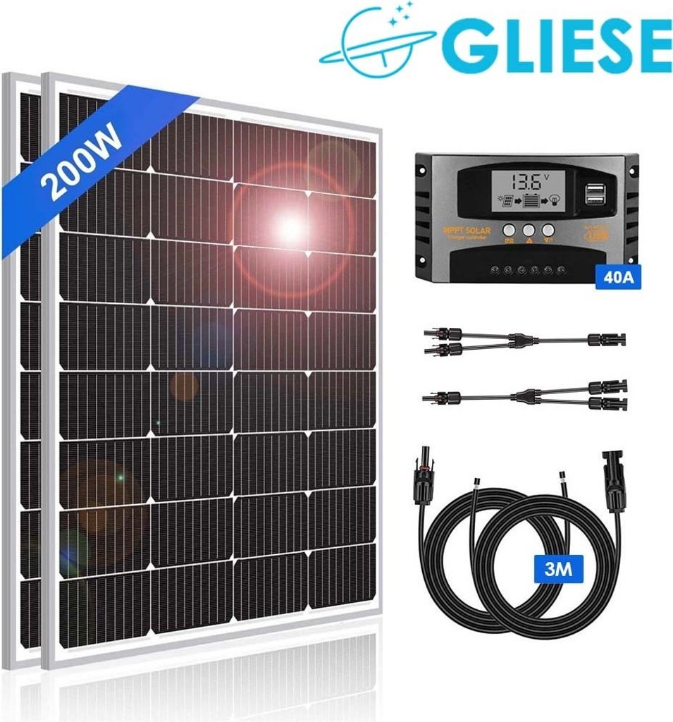 Solární sada 200W 12voltového solárního modulu s Obrázek produktu 