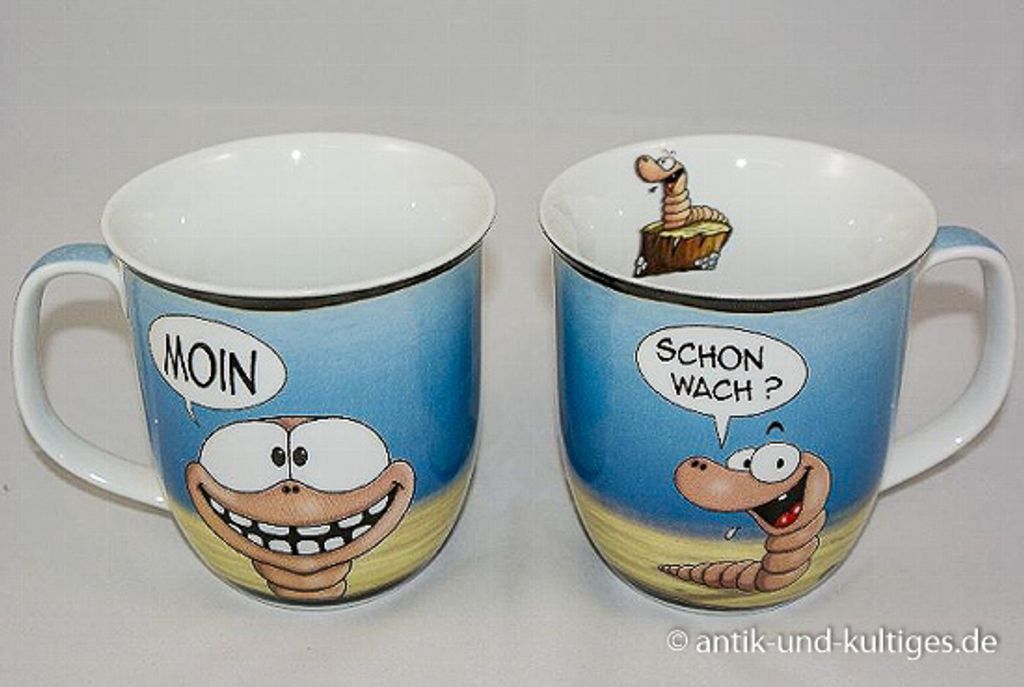 Lustiger Kaffeebecher Moin schon wach Tasse Hösti Becher Produktbild 