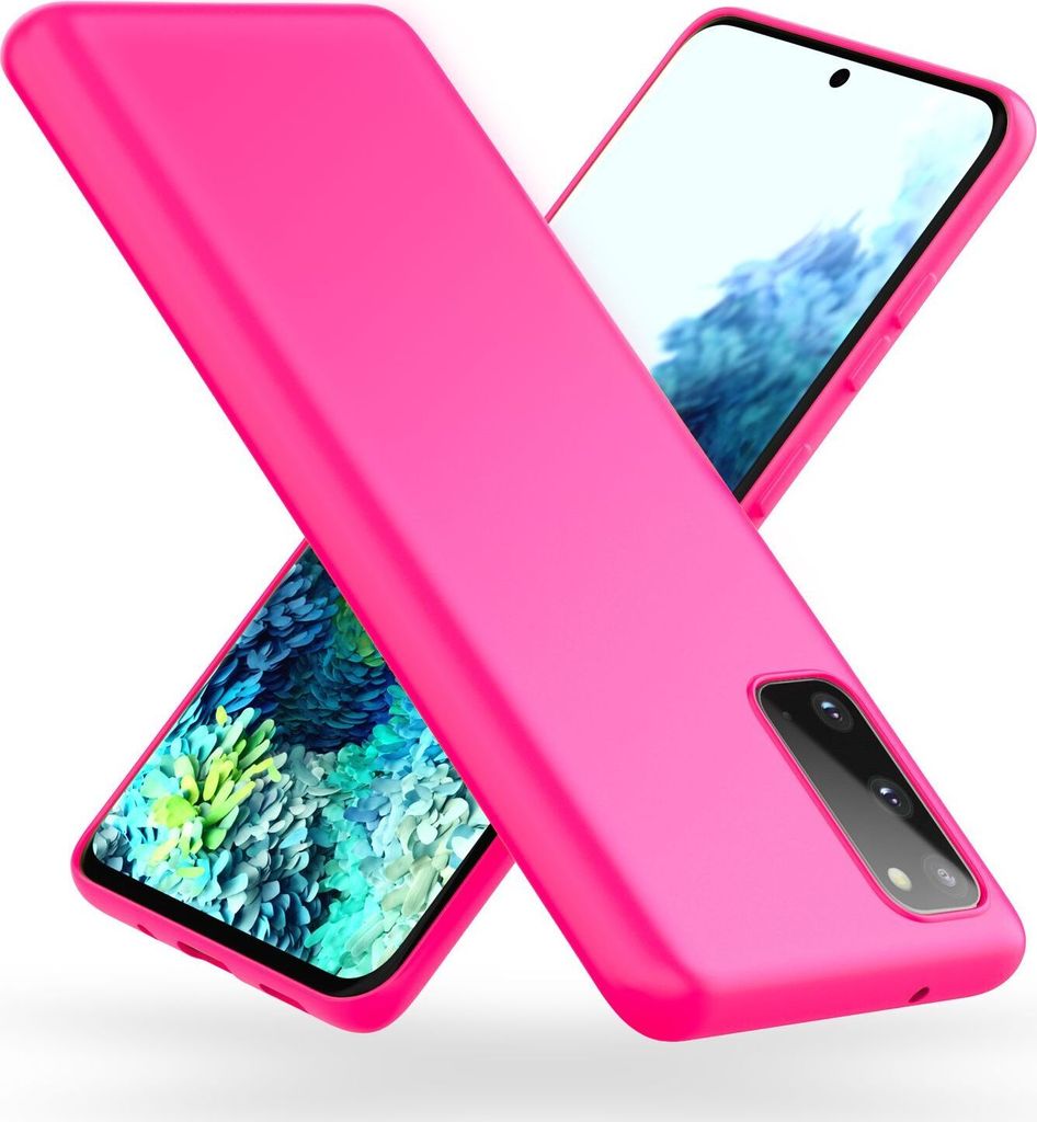 NALIA Neon Handy Hülle für Samsung Galaxy S20, Silikon Case Cover Bumper Etui Pink