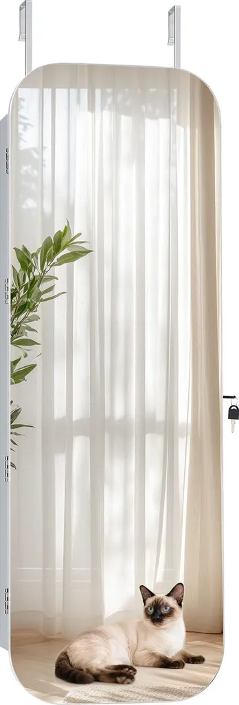 Armoire bijoux anti-nœuds avec serrure et miroir pour rangement mural