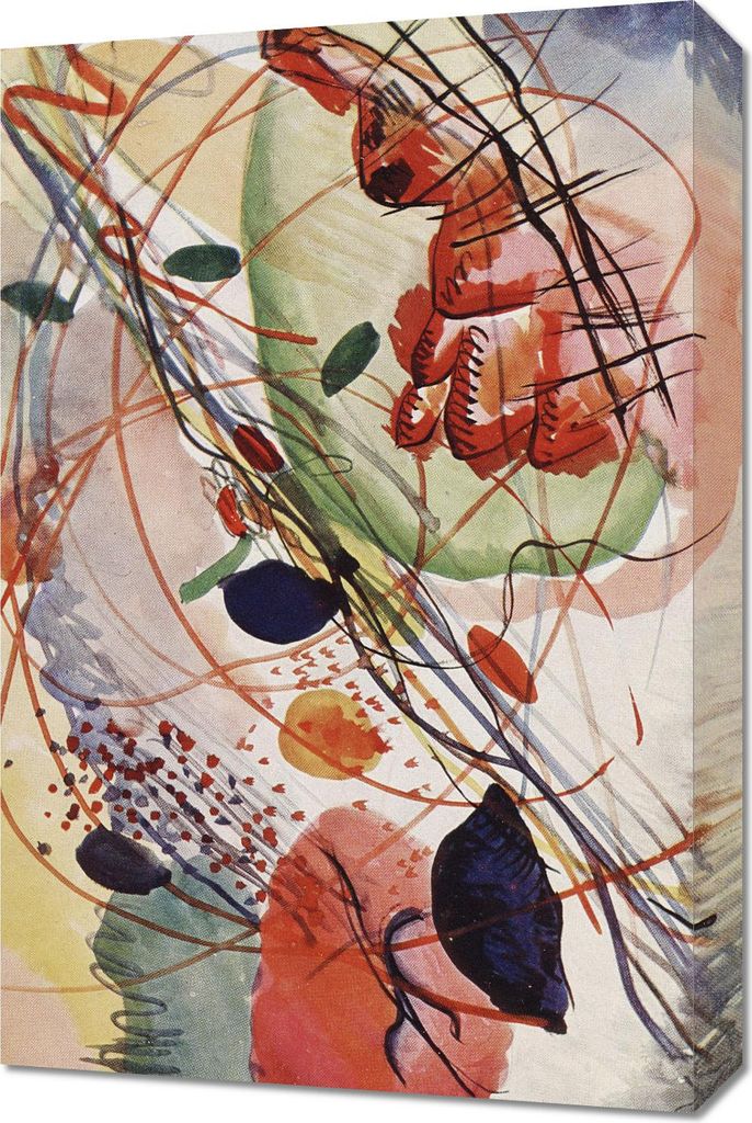 Bild 40x60cm Aquarell Druck, Wassily Kandinsky Vintage für das Wohnzimmer