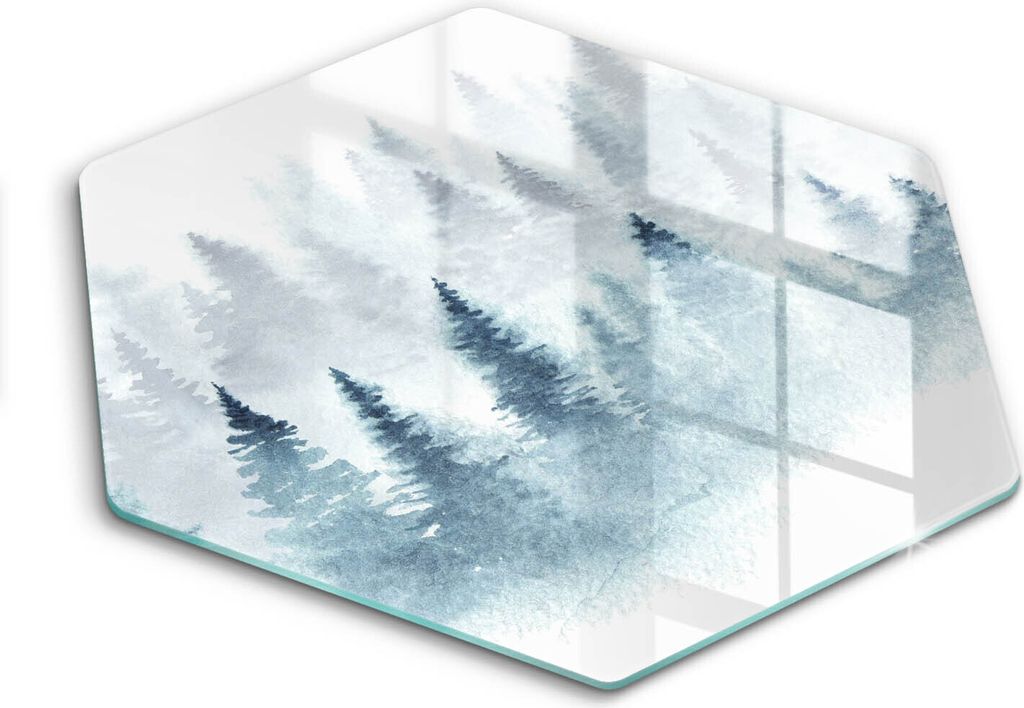 Glasschneideplatte - Herdabdeckplatte - Hexagon 40 cm -Schneidebrett - Spritzschutz - Altwald gestrichen