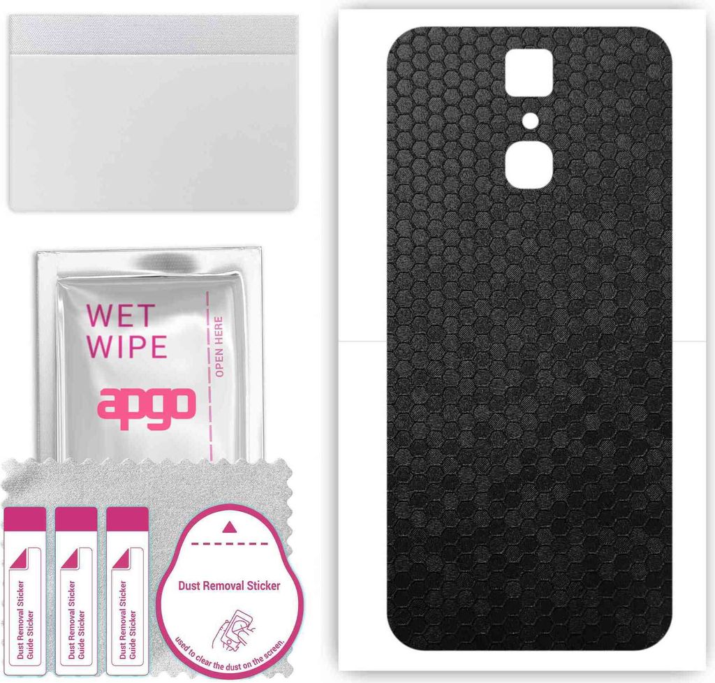 apgo Rückseite Schutzfolie, Skin, kompatibel mit Cubot X18, Hinten Displayschutzfolie aus Vinylfolie, kratzfest, einfache Montage - Schwarze Honig...