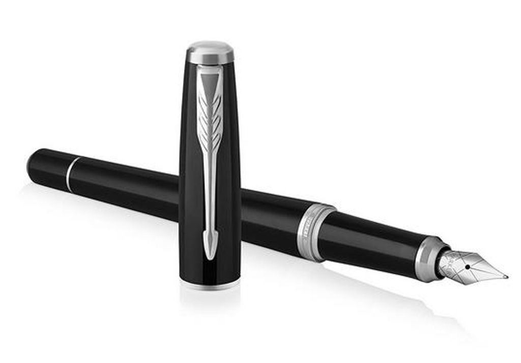 PARKER Urban - Schwarz - Kartuschenfüllsystem - Blau - Aluminium - Messing - Chrom - Rundspitze - Edelstahl