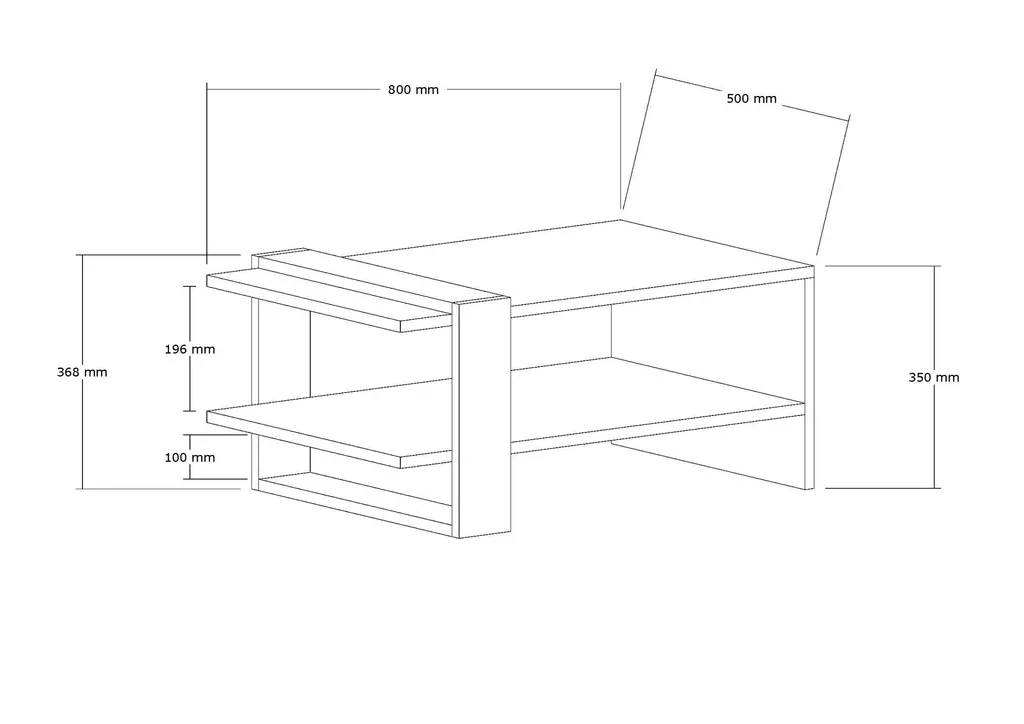 Table Basse Rectangulaire Anthracite Yonca pour Salon Contemporain