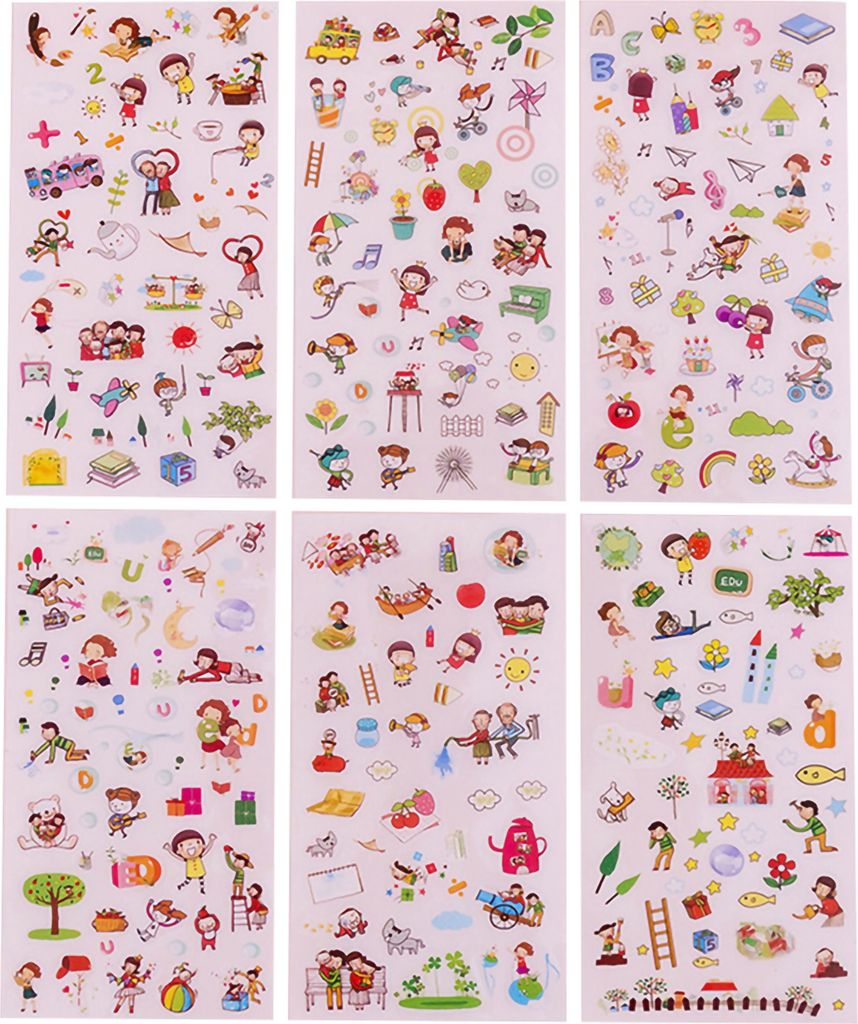 6pcs Abziehbilder entzückende selbstklebende umweltfreundliche Kinder-Cartoon-Aufkleber für Jungen-3#