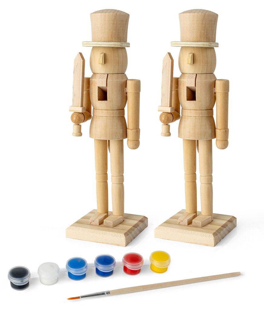 Nussknacker en bois de 23 cm, à décorer avec des pinceaux Image du produit 