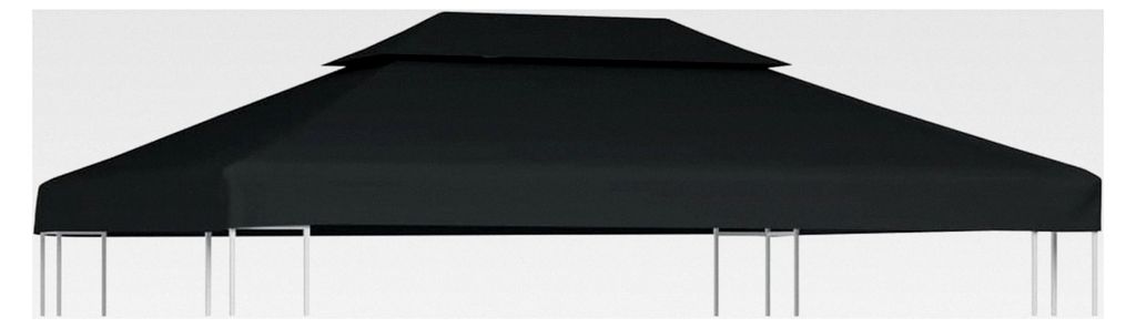 Ersatzdach für Pavillon 2-stufig PVC-beschichtet wasserdicht Anthrazit 310 g/m² 4 x 3 m