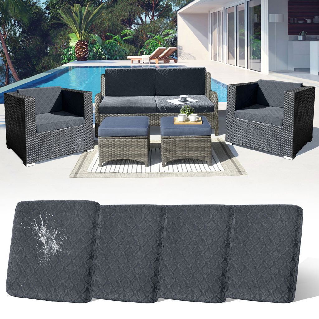 4 Stück Outdoor Kissen Wetterfest Sofabezug Wasserdicht Sofa Sitzkissenbezug Outdoor Sofa Überzug Bezüge Für Gartenpolster Sofa Cushion Cover S...