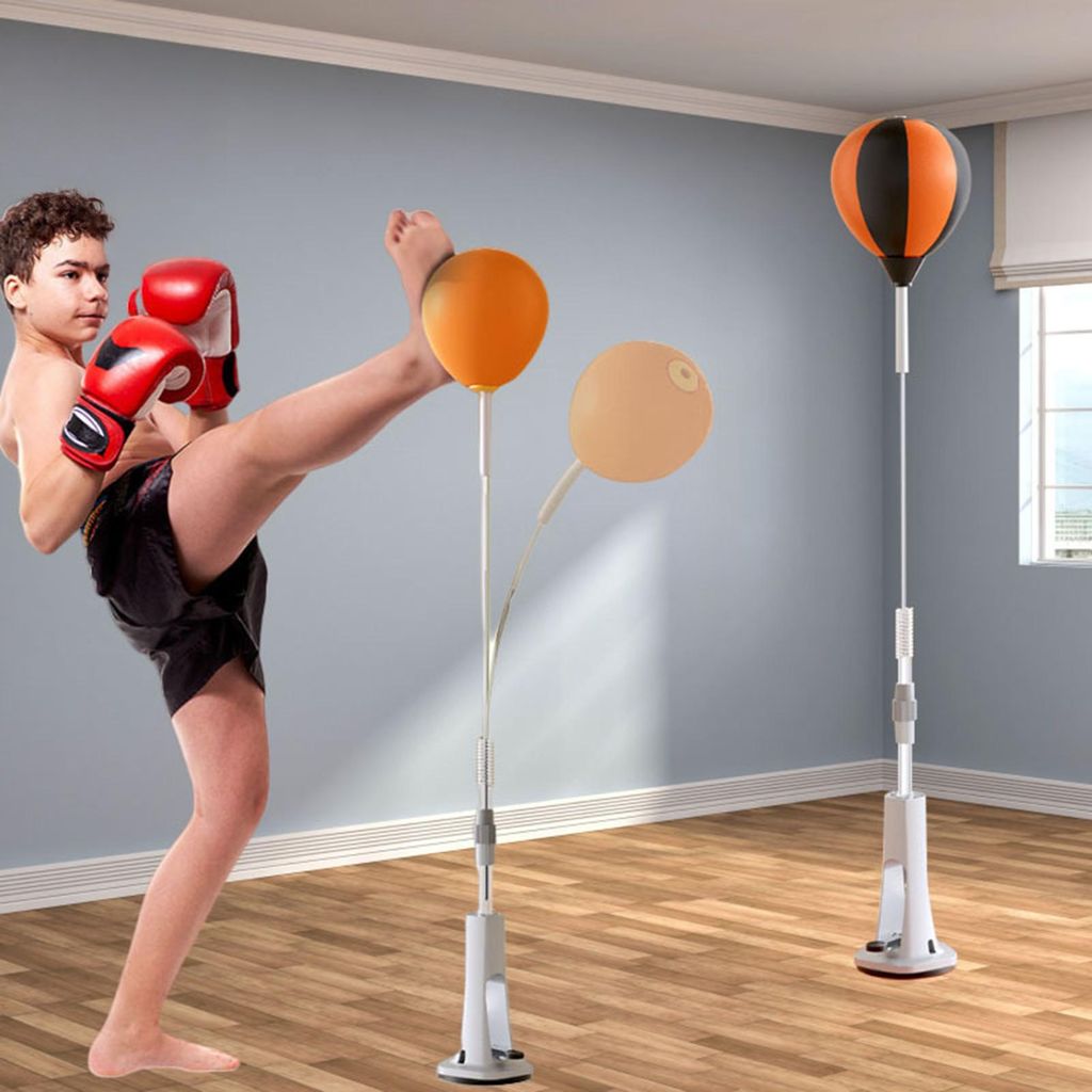 Boxsack mit höhenverstellbarem Ständer, Reaktionsschnelligkeitstraining, vertikaler Boxball für drinnen, für Kinder und Erwachsene, Stressabbau...