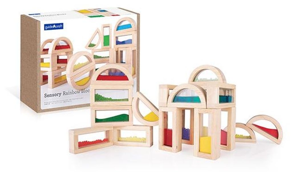 Guidecraft Holzbausteine Regenbogen Spielset - pädagogisches Spielzeug