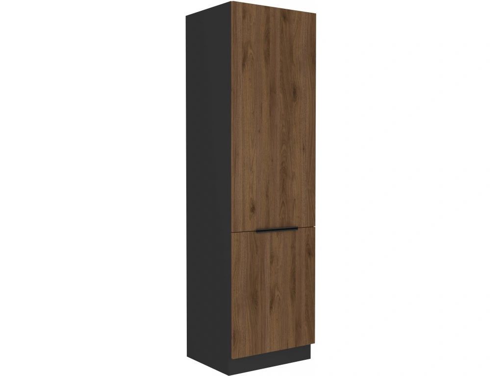 Schrank für den Einbaukühlschrank TOVA – Breite 60 cm, Okapi-Nussbaum/Schwarz