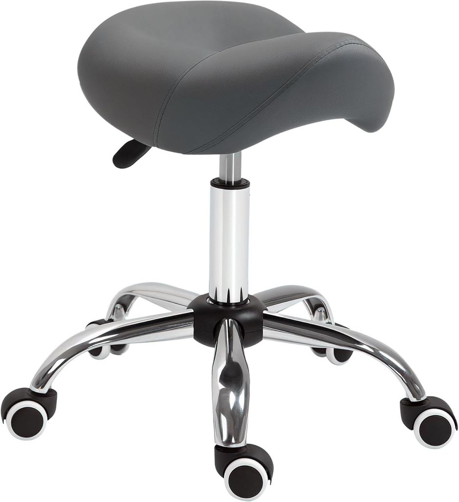 Bürostuhl Rollhocker Sattelhocker höhenverstellbar 360° drehbar Salon Spa Grau