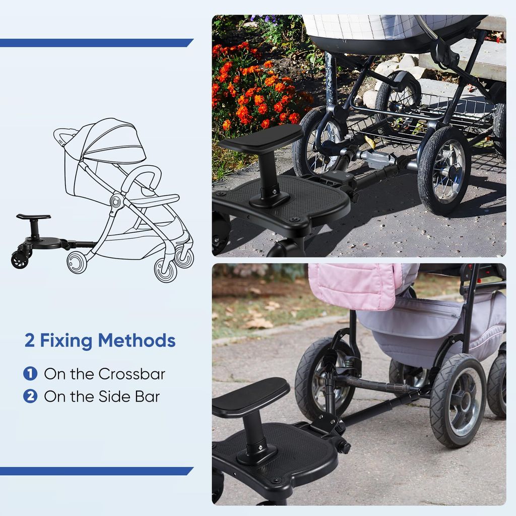 Buggy Board fr alle Kinderwagen, Kiddy Board mit Sitz,