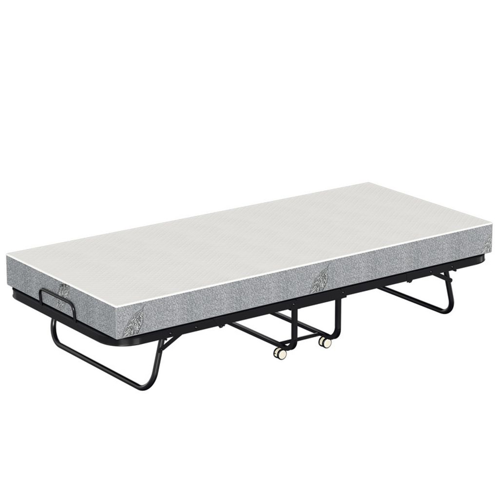 TolleTour 90x200cm Gästebett klappbar mit Matratze bis 150kg, auf Rädern