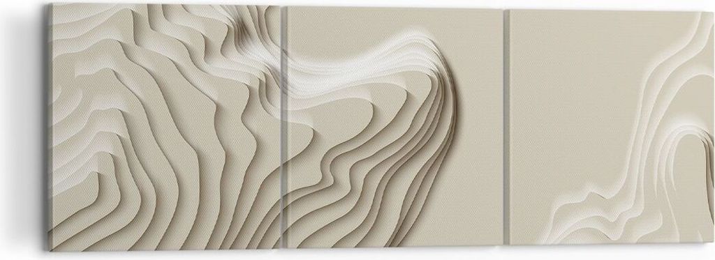 Bild auf Leinwand - Leinwandbild - 3 Teile - Dreidimensional cremig strukturell - 120x40cm - Wand Bild - Wanddeko - Wandbilder - Leinwanddruck - Bi...