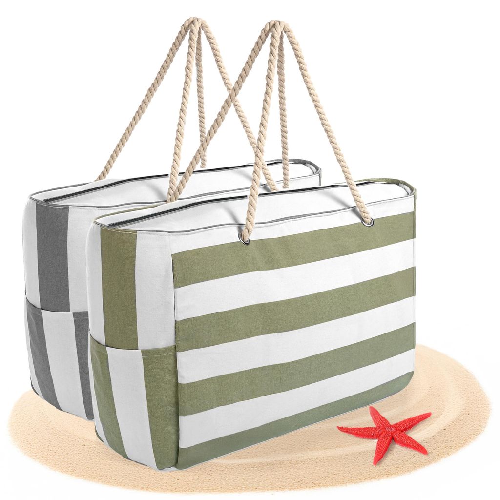 BigDean Strandtasche XXL 2 Stück große Badetasche mit Produktbild 