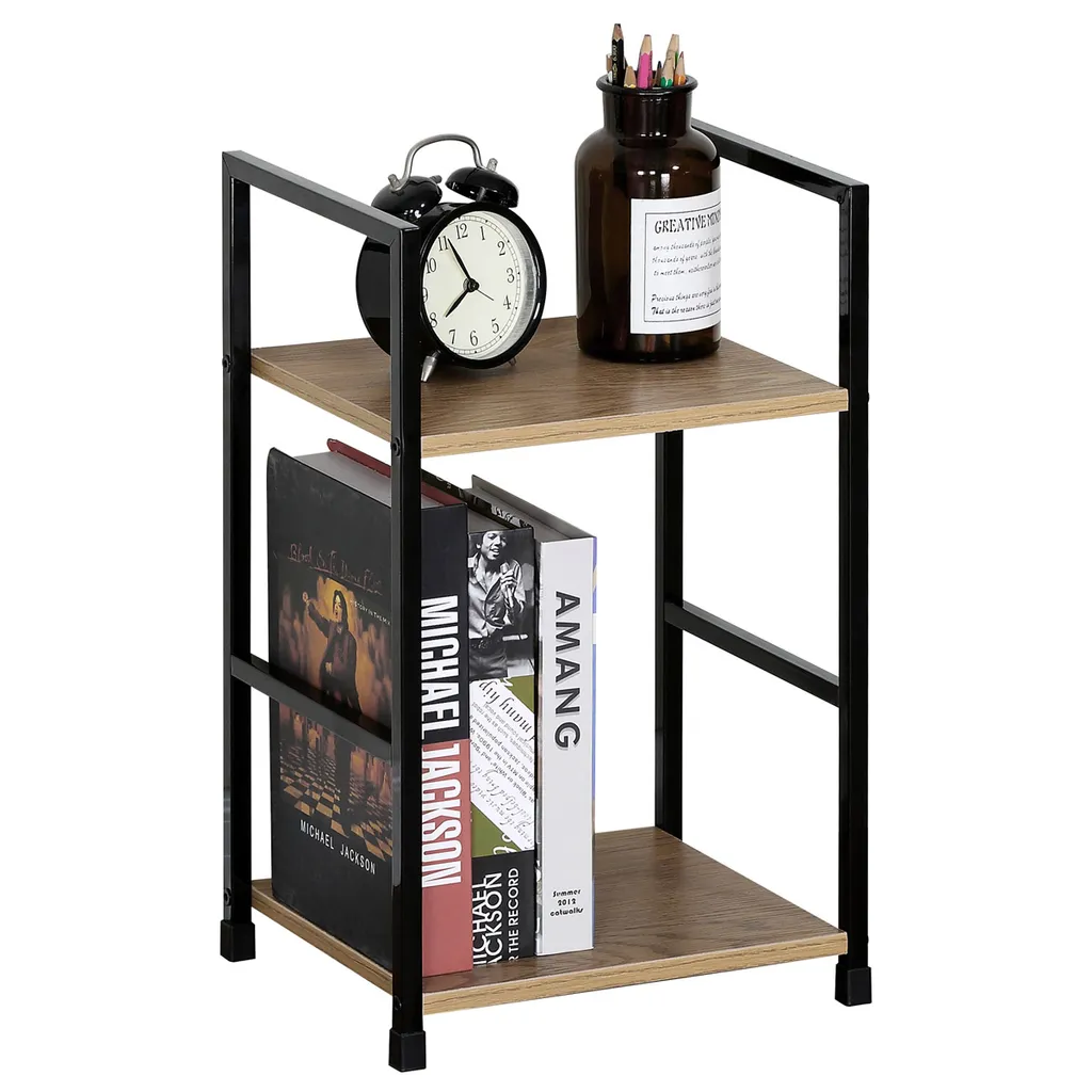 Étagère de Rangement GD-212 OAK en Bois et Métal pour Salon et Bureau
